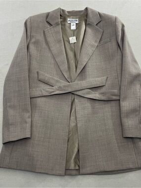 NWT Pendleton Vintage Tan 100% Virgin Wool Womens Blazer Sz 8 Made In USA Belted